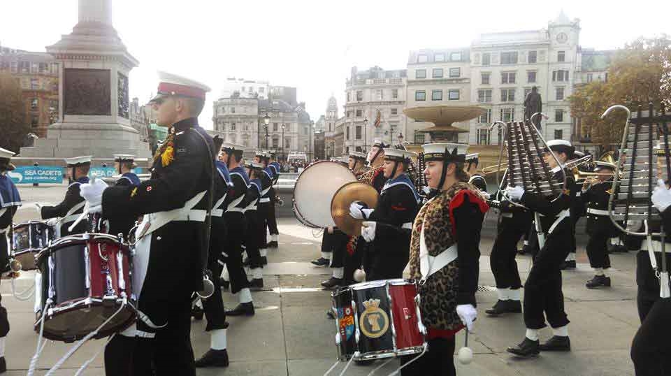 The Royal Marines Cadets on the Trafalgar Square - Photo by: www.sea-cadets.org